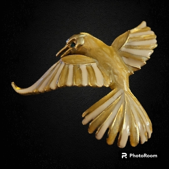 Sphynx Jewelry - VTG SPHYNX English Flying Bird Phoenix Fantasy Castlecore Enamel Brooch